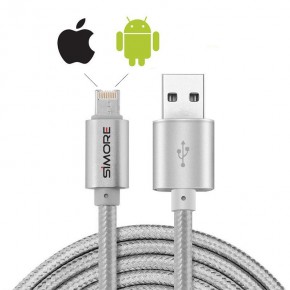 DualCable Câble de recharge Lightning Micro USB pour iPhone, iPod