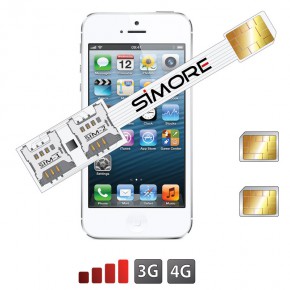 Periodiek Aja strelen iPhone 5 and iPhone 5S Dual SIM Adapter Speed X-Twin 5-5S - DualSIM card  with protective case - 4G LTE 3G compatible | SIMORE.com