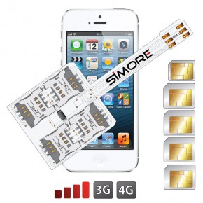 zwavel zij is regen WX-Five 5-5S - Multi dual SIM case adapter for iPhone 5 and 5S - 4G 3G  compatible | SIMORE.com